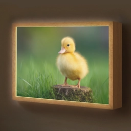 Kuiken - Eend - Geel - Gras Light Box met batterij (Wandlamp kind) middel -z3d_website