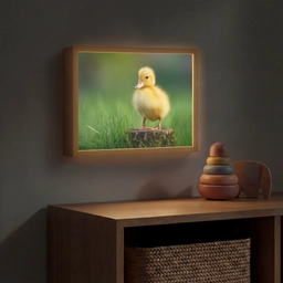 Kuiken - Eend - Geel - Gras Light Box met batterij (Wandlamp kind) middel -sfeer5_kind