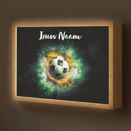Bal - Voetbal - Groen - Oranje - Rook Light Box met batterij (Wandlamp kind) middel -z3d_website