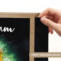 Bal - Voetbal - Groen - Oranje - Rook Light Box met batterij (Wandlamp kind) middel -USP_websiteprintNL