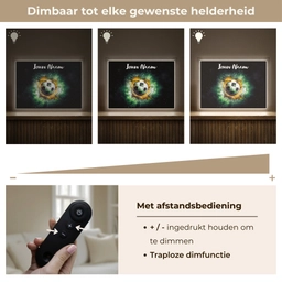 Bal - Voetbal - Groen - Oranje - Rook Light Box met batterij (Wandlamp kind) middel -USP_dimbaarNL