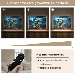 Dino - Lava - Groen - Jongens Light Box met batterij (Wandlamp kind) middel -USP_dimbaarNL
