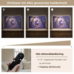 Eenhoorn - Paars - Sprookje - Fantasy dier Light Box met batterij (Wandlamp kind) middel -USP_dimbaarNL