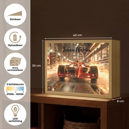 Formule 1 - Auto - Race - Goud - Jongens Light Box met batterij (Wandlamp kind) middel -USP_websiteoverzichtNL