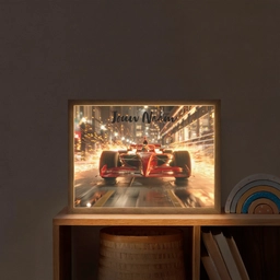 Formule 1 - Auto - Race - Goud - Jongens Light Box met batterij (Wandlamp kind) middel -sfeer1_kind