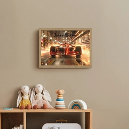 Formule 1 - Auto - Race - Goud - Jongens Light Box met batterij (Wandlamp kind) middel -sfeer2_kind