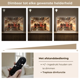 Formule 1 - Auto - Race - Goud - Jongens Light Box met batterij (Wandlamp kind) middel -USP_dimbaarNL