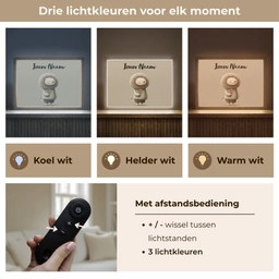 Leeuw - Oranje bloemen - Vriendelijk Light Box met batterij (Wandlamp kind) middel -USP_lichtkleurNL