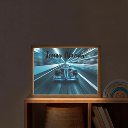 Race - Auto - Formule 1 - Jongens - Blauw Light Box met batterij (Wandlamp kind) middel -sfeer1_kind