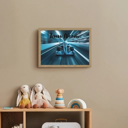 Race - Auto - Formule 1 - Jongens - Blauw Light Box met batterij (Wandlamp kind) middel -sfeer2_kind