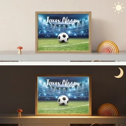 Voetbal - Stadion - Bal - Jongens Light Box met batterij (Wandlamp kind) middel -sfeer3_kind