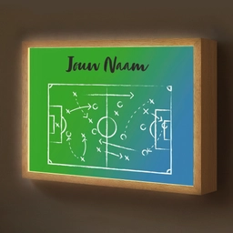Voetbal - Tactiek - Spel - Groen - Blauw Light Box met batterij (Wandlamp kind) middel -z3d_website