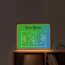 Voetbal - Tactiek - Spel - Groen - Blauw Light Box met batterij (Wandlamp kind) middel -sfeer1_kind