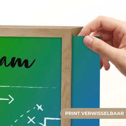 Voetbal - Tactiek - Spel - Groen - Blauw Light Box met batterij (Wandlamp kind) middel -USP_websiteprintNL
