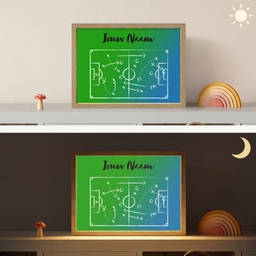 Voetbal - Tactiek - Spel - Groen - Blauw Light Box met batterij (Wandlamp kind) middel -sfeer3_kind