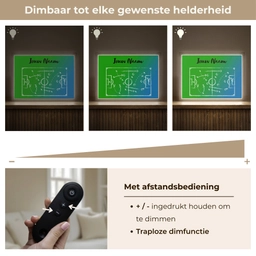 Voetbal - Tactiek - Spel - Groen - Blauw Light Box met batterij (Wandlamp kind) middel -USP_dimbaarNL