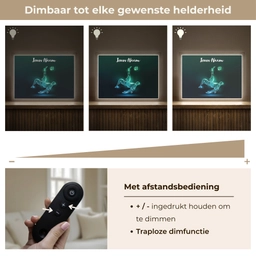Voetbal - Voetballer - Jongen - Zwart Light Box met batterij (Wandlamp kind) middel -USP_dimbaarNL