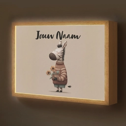 Zebra - Zonnebloemen - Warm Light Box met batterij (Wandlamp kind) middel -z3d_website