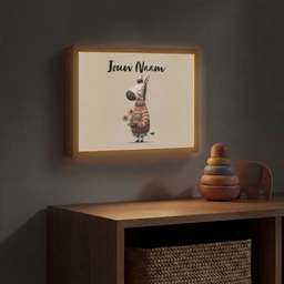 Zebra - Zonnebloemen - Warm Light Box met batterij (Wandlamp kind) middel -sfeer5_kind