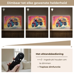Monstertruck - Auto - Jongens - Kleurrijk Light Box met batterij (Wandlamp kind) middel -USP_dimbaarNL