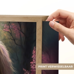 Paard - Bloemen - Roze - Natuur - Bos Light Box met batterij (Wandlamp kind) middel -USP_websiteprintNL