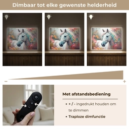 Paard - Natuur - Bloemen - Dieren - Bos Light Box met batterij (Wandlamp kind) middel -USP_dimbaarNL