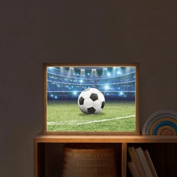 Voetbal - Stadion - Bal - Jongens Light Box met batterij (Wandlamp kind) middel -sfeer1_kind