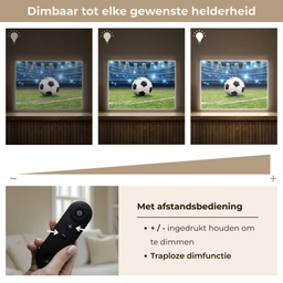 Voetbal - Stadion - Bal - Jongens Light Box met batterij (Wandlamp kind) middel -USP_dimbaarNL