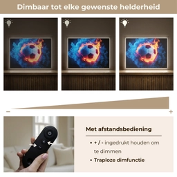 Voetbal - Vuur - IJs - Blauw Light Box met batterij (Wandlamp kind) middel -USP_dimbaarNL