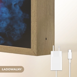 Voetbal - Vuur - IJs - Blauw Light Box met batterij (Wandlamp kind) middel -USP_websiteoplaadbaarNL