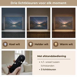 Kristalhelder meer - Bergen - Bergen Light Box met batterij (Wandlamp) middel -USP_lichtkleurNL