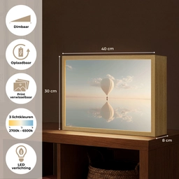 Luchtballon - Wolken - Water - Blauw Light Box met batterij (Wandlamp) middel -USP_websiteoverzichtNL