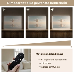 Luchtballon - Wolken - Water - Blauw Light Box met batterij (Wandlamp) middel -USP_dimbaarNL