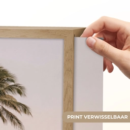 Palmbomen - Zonsondergang - Roze Light Box met batterij (Wandlamp) middel -USP_websiteprintNL
