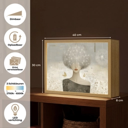 Pluis - Vrouw - Beige Light Box met batterij (Wandlamp) middel -USP_websiteoverzichtNL