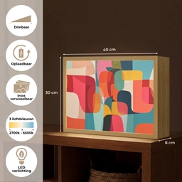 Vormen - Kleurrijk - Abstract - Vlakken Light Box met batterij (Wandlamp) middel -USP_websiteoverzichtNL