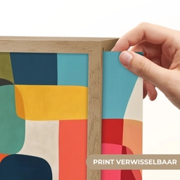 Vormen - Kleurrijk - Abstract - Vlakken Light Box met batterij (Wandlamp) middel -USP_websiteprintNL