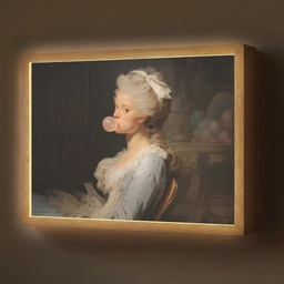 Vrouw - Barokjurk - Kauwgom Light Box met batterij (Wandlamp) middel -z3d_website