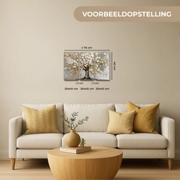 Boom - Wit - Goud - Verflook Canvas - Meerluiken 3 luik klein -sfeer6-formaat