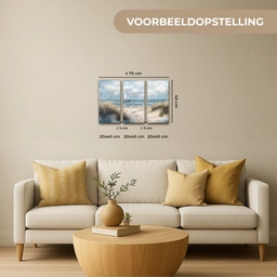 Strand - Verf - Natuur - Boot Canvas - Meerluiken 3 luik klein -sfeer6-formaat
