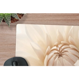 Bloem - Dahlia - Wit muismat rubber klein -closeup