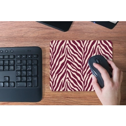 Zebra - Motief - Bordeaux - Rood muismat rubber klein 262 -toetsenbord