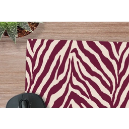Zebra - Motief - Bordeaux - Rood muismat rubber klein 262 -closeup