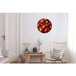 Aardbei - Fruit - Rood Wandcirkel aluminium klein -woonkamer