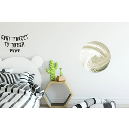 Abstract - Penseelstreken - Golven - Groen Wandcirkel aluminium klein -kinderkamer