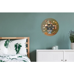 Bloem - Quote - Vintage - Art Wandcirkel aluminium klein -slaapkamer