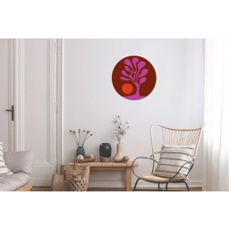 Boom - Paars - Cirkel - Vloeiend Wandcirkel aluminium klein -woonkamer