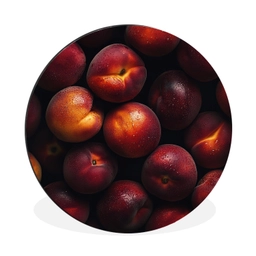 Fruit - Close up - Nectarines Wandcirkel aluminium klein -3d