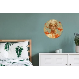 Goudvissen - Oranje - Vrouw - Blond Wandcirkel aluminium klein -slaapkamer