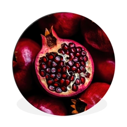 Granaatappel - Rood - Fruit Wandcirkel aluminium klein -3d